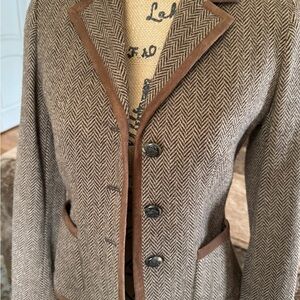 Lauren Ralph Lauren Brown Herringbone Blazer